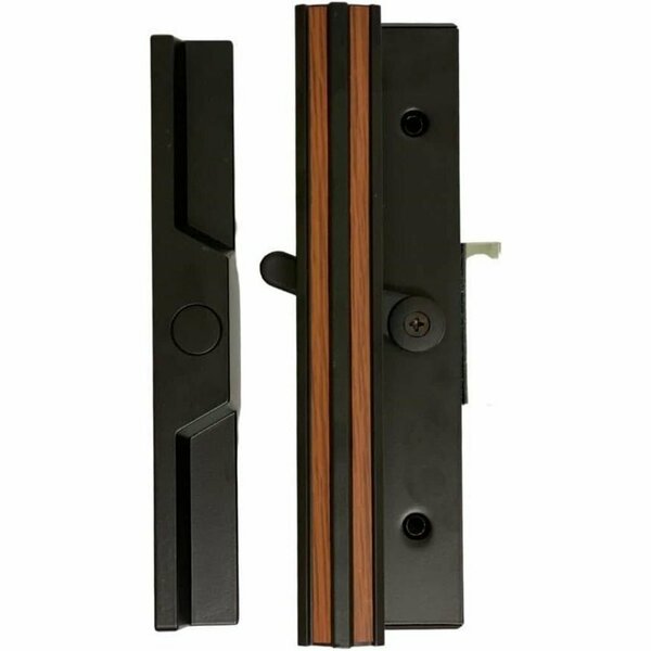 G.A.S. Hardware Diecast Sliding Patio Glass Screen Door Mortise Style Handle, Black Extruded Inside, Diecast Outside DH271